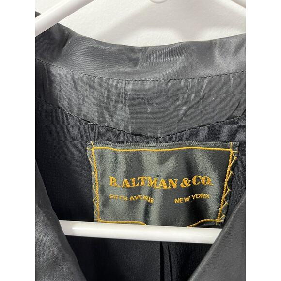 VTG B. Altman & Co Women’s Blazer Black Jacket XL Satin Ruffles Fifth Ave Career - Picture 8 of 9